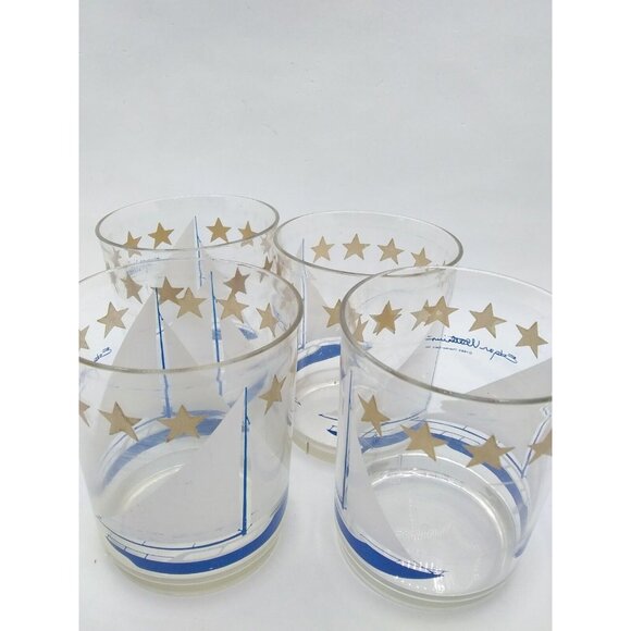 Vtg. Nautical Themed 1985 Thermo Serv Edgar Watkins Acrylic Plastic 4 Cups - Picture 9 of 11